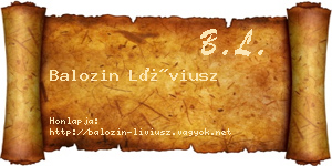 Balozin Líviusz névjegykártya